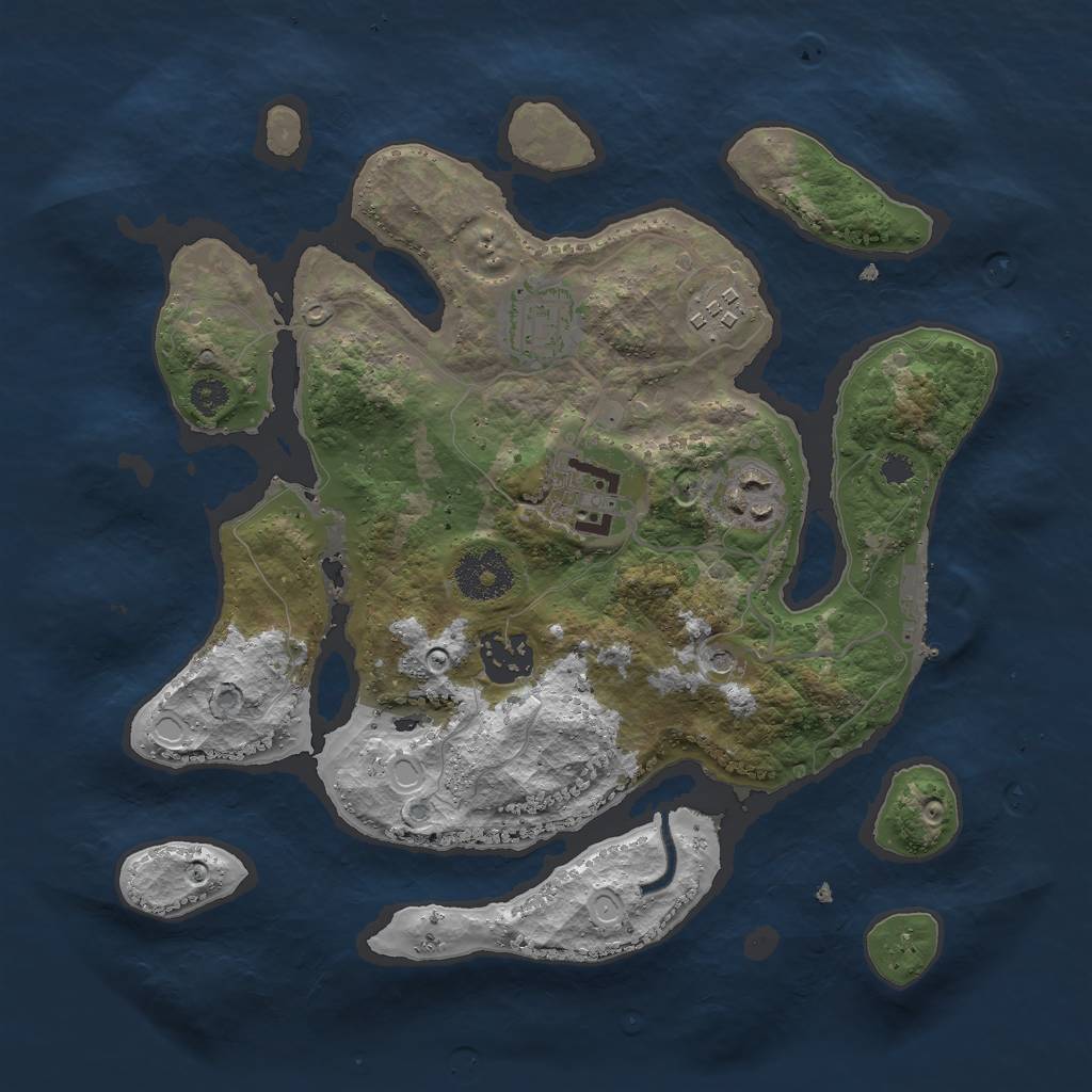 Rust Map: Procedural Map, Size: 3000, Seed: 284651, 15 Monuments