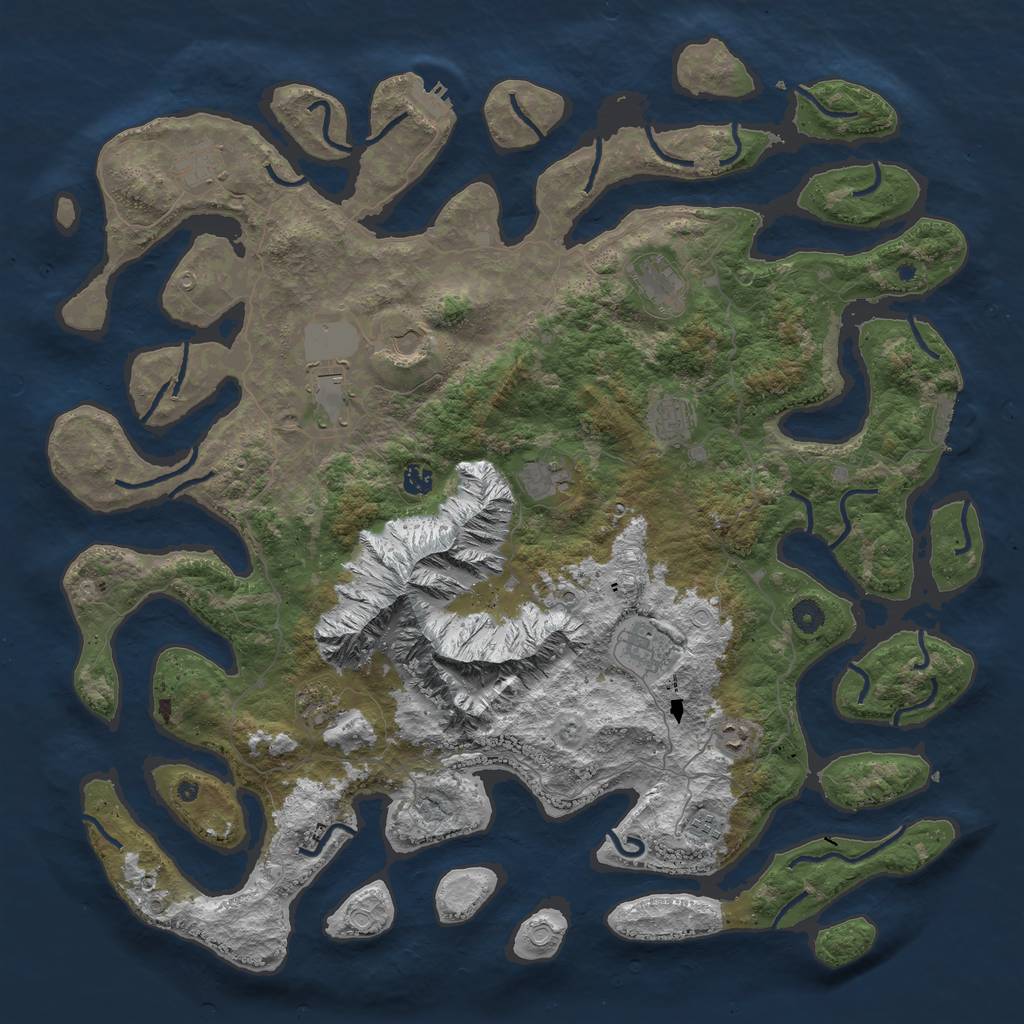 Rust Map: Procedural Map, Size: 5000, Seed: 40003, 22 Monuments