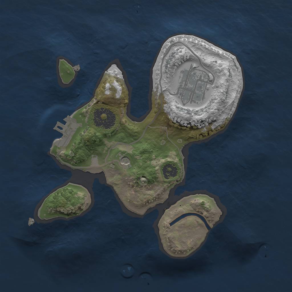 Rust Map: Procedural Map, Size: 2000, Seed: 12312, 10 Monuments