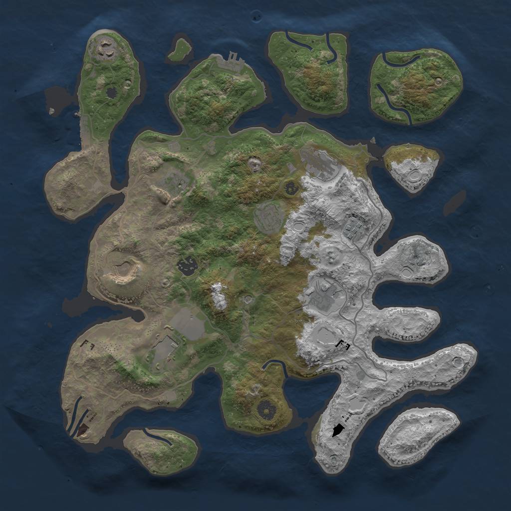 Rust Map: Procedural Map, Size: 4000, Seed: 1446609964, 20 Monuments