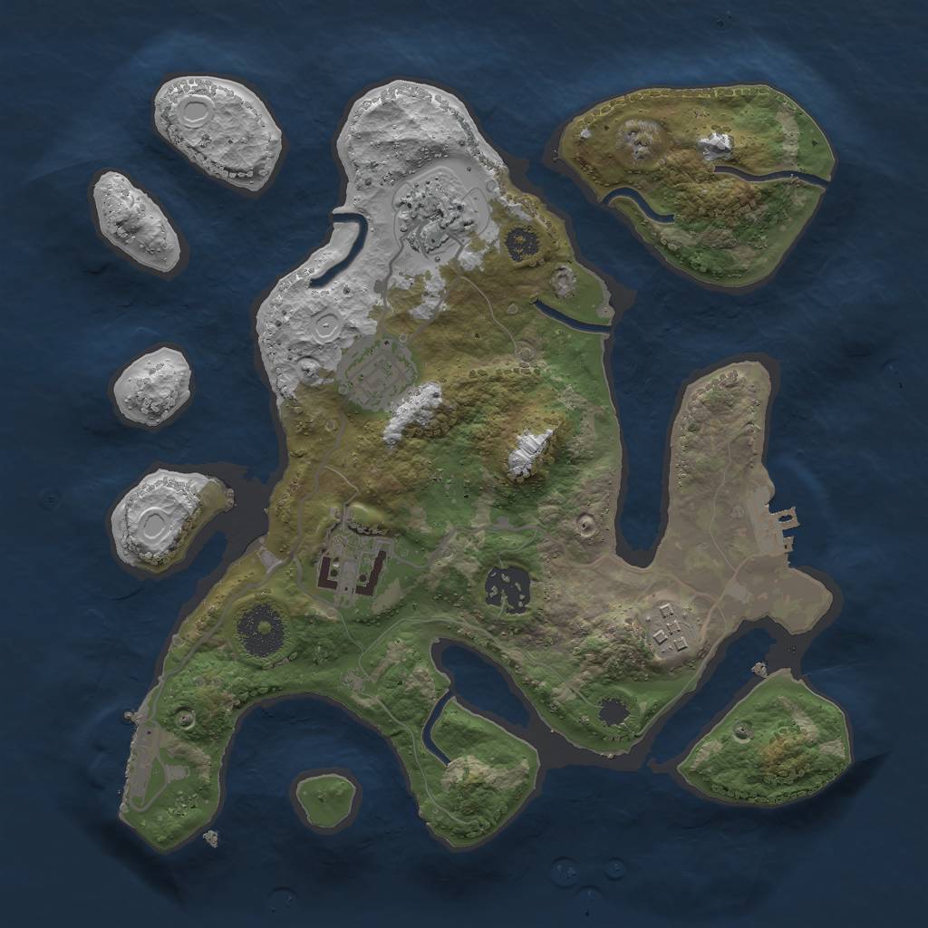 Rust Map: Procedural Map, Size: 2875, Seed: 2113495765, 15 Monuments