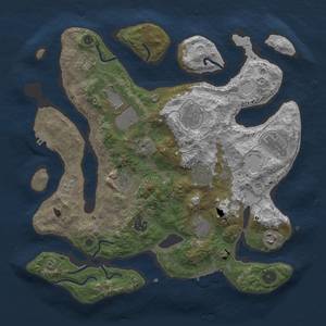 Thumbnail Rust Map: Procedural Map, Size: 3700, Seed: 2091366716, 21 Monuments