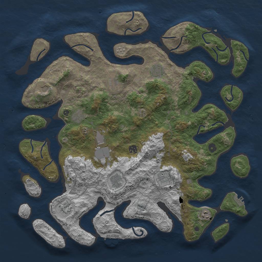 Rust Map: Procedural Map, Size: 4600, Seed: 22704, 22 Monuments