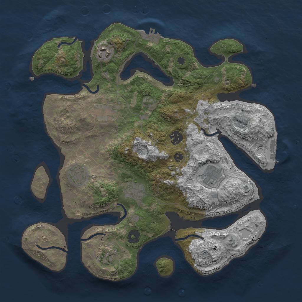Rust Map: Procedural Map, Size: 3400, Seed: 1684757530, 18 Monuments