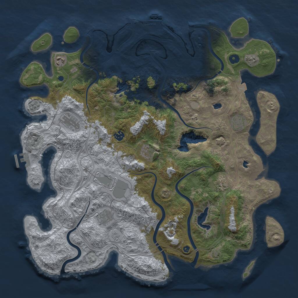 Rust Map: Procedural Map, Size: 4500, Seed: 1730258, 15 Monuments