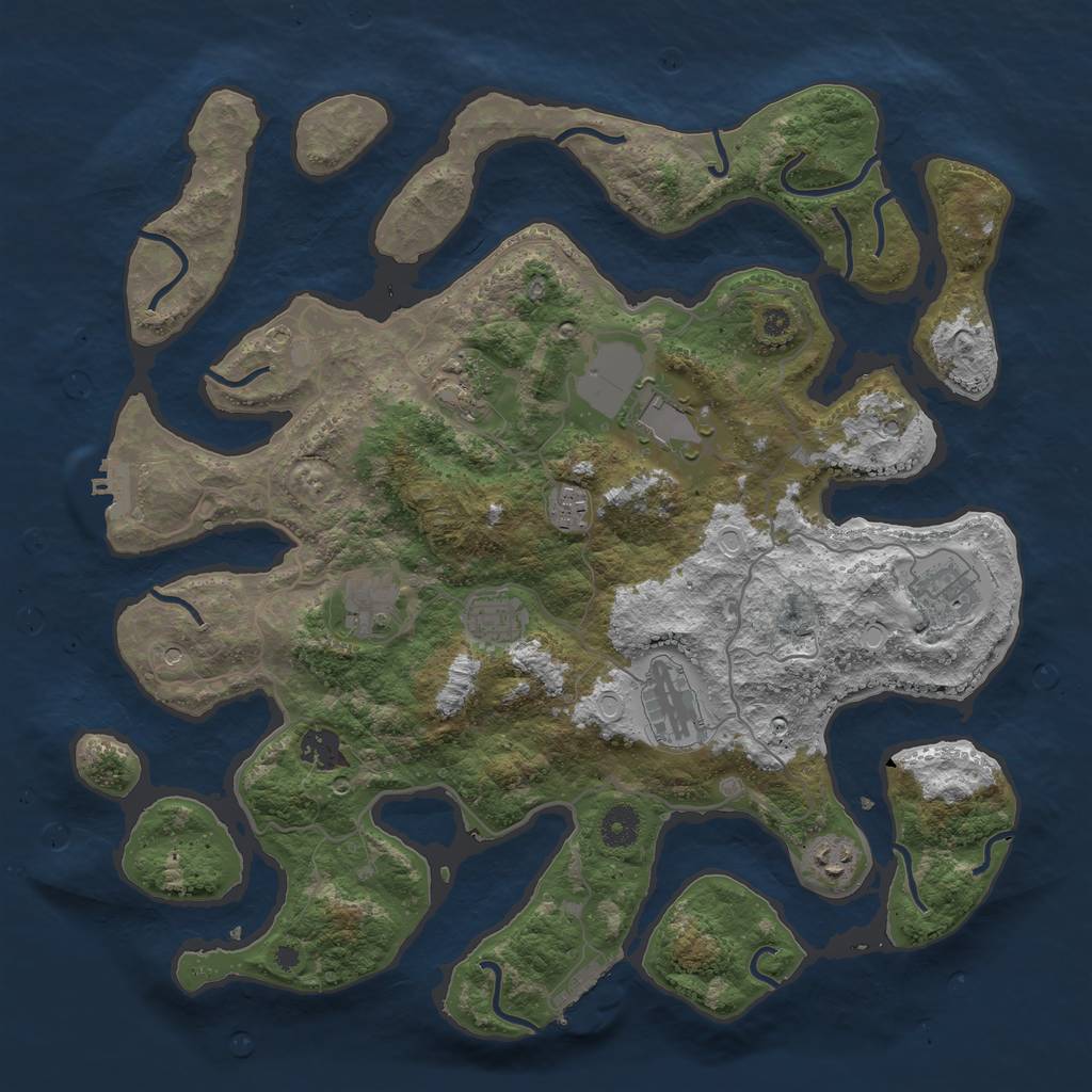 Rust Map: Procedural Map, Size: 4000, Seed: 1234554, 20 Monuments
