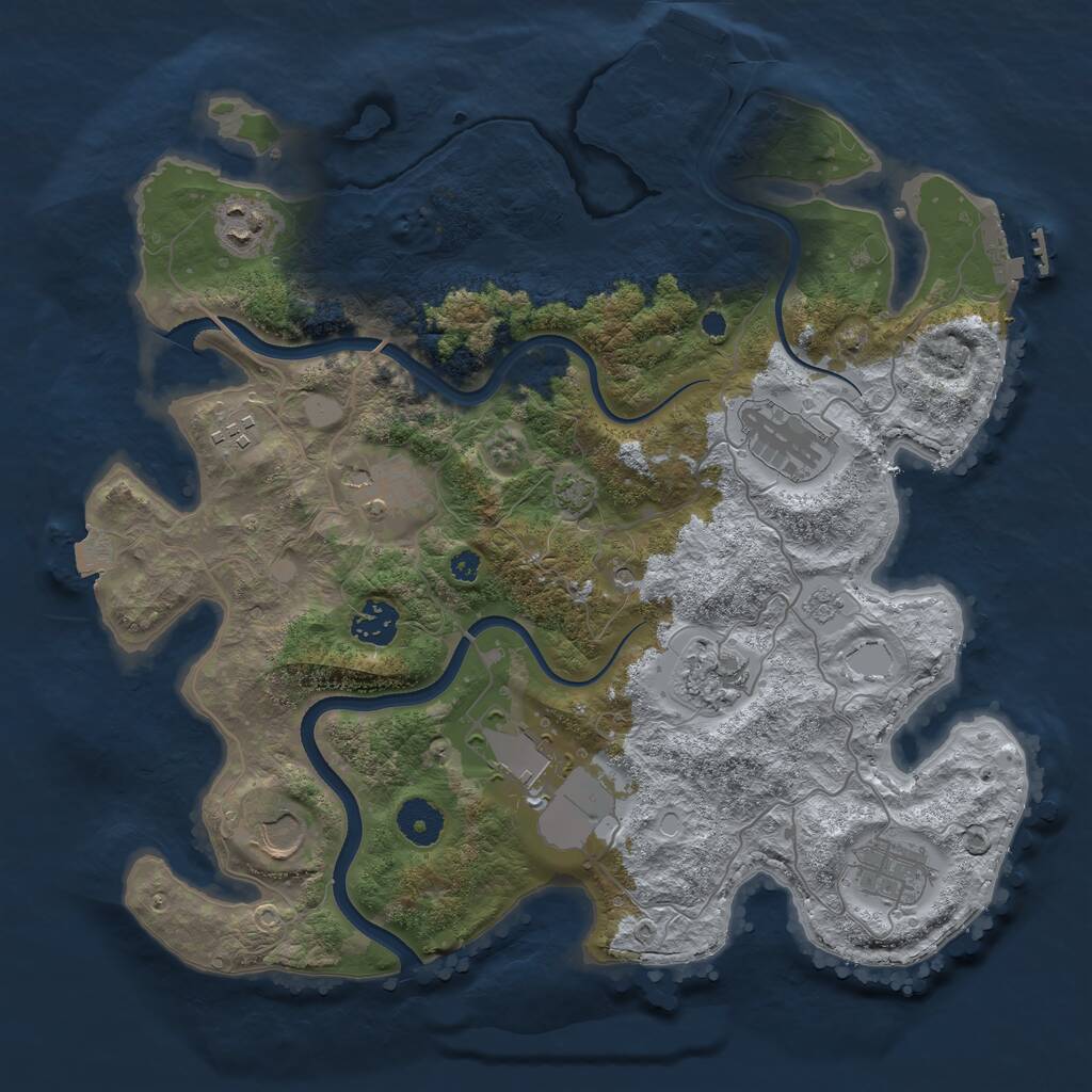 Rust Map: Procedural Map, Size: 3600, Seed: 1337420, 15 Monuments