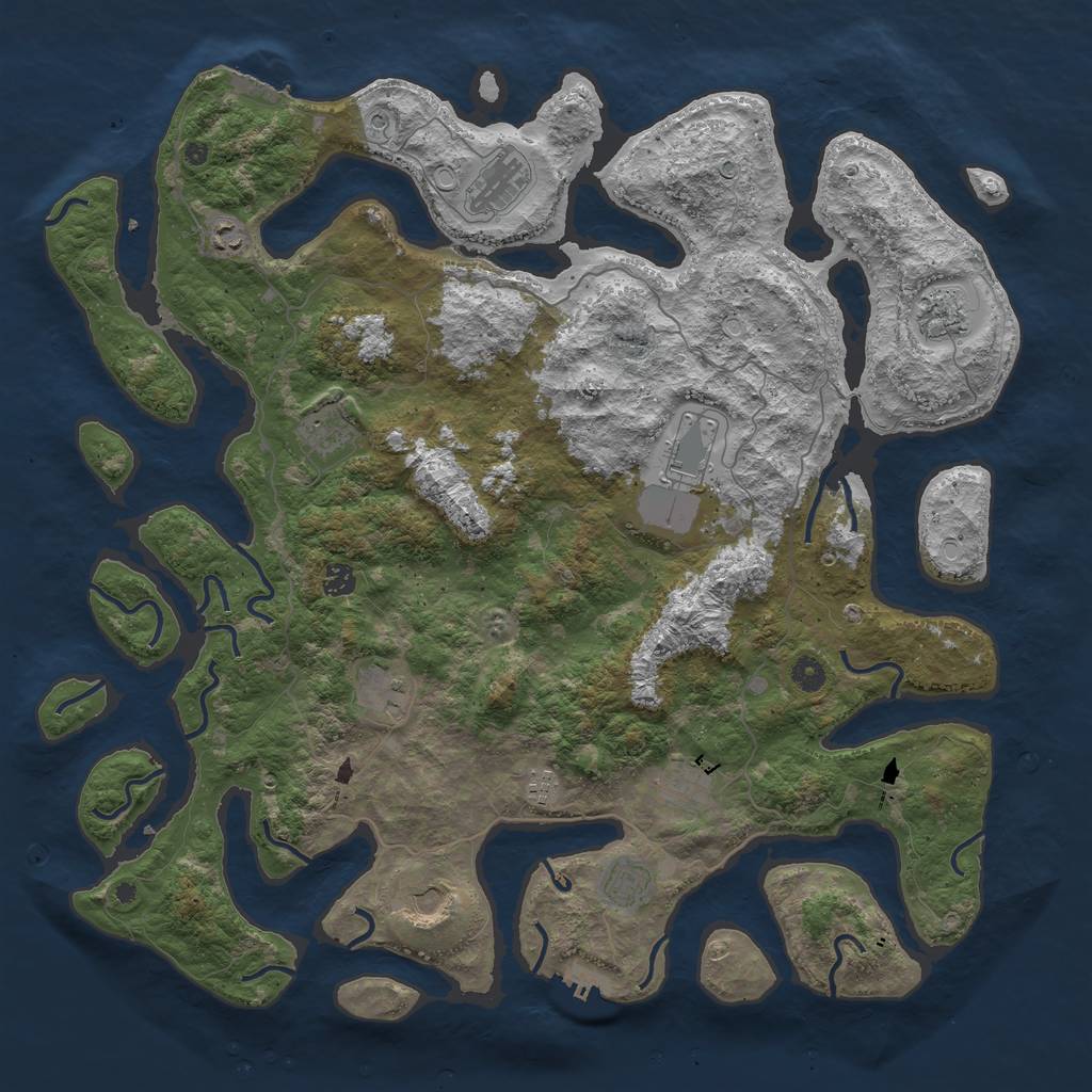 Rust Map: Procedural Map, Size: 4800, Seed: 264589752, 22 Monuments