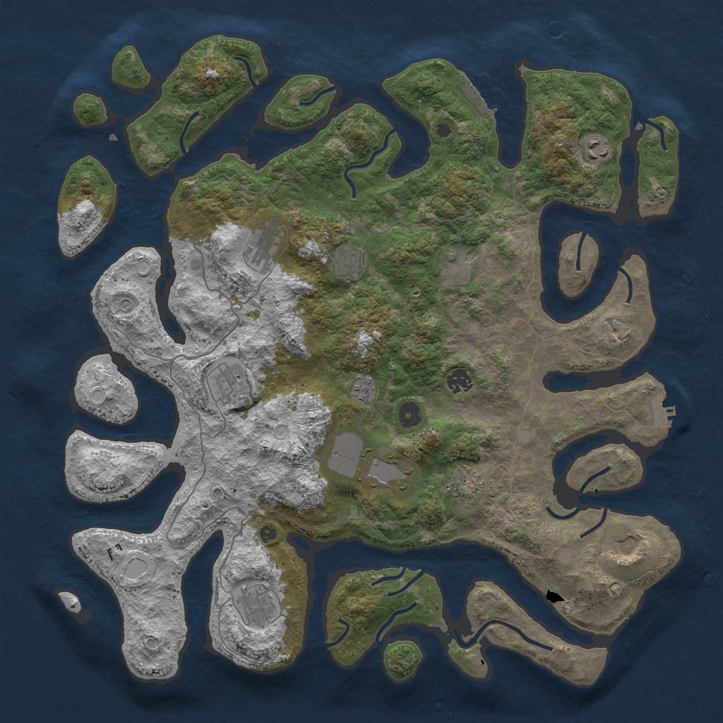 Rust Map: Procedural Map, Size: 4500, Seed: 20386900, 22 Monuments