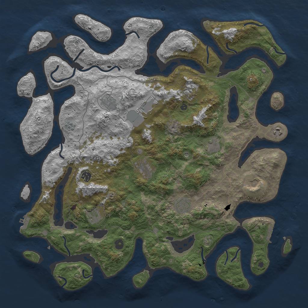 Rust Map: Procedural Map, Size: 4750, Seed: 363851297, 22 Monuments