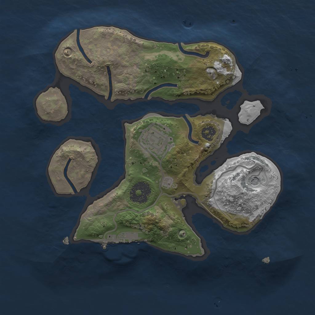 Rust Map: Procedural Map, Size: 2200, Seed: 928486494, 11 Monuments