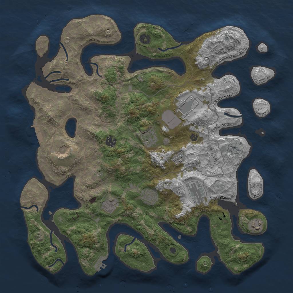 Rust Map: Procedural Map, Size: 4000, Seed: 789254, 20 Monuments