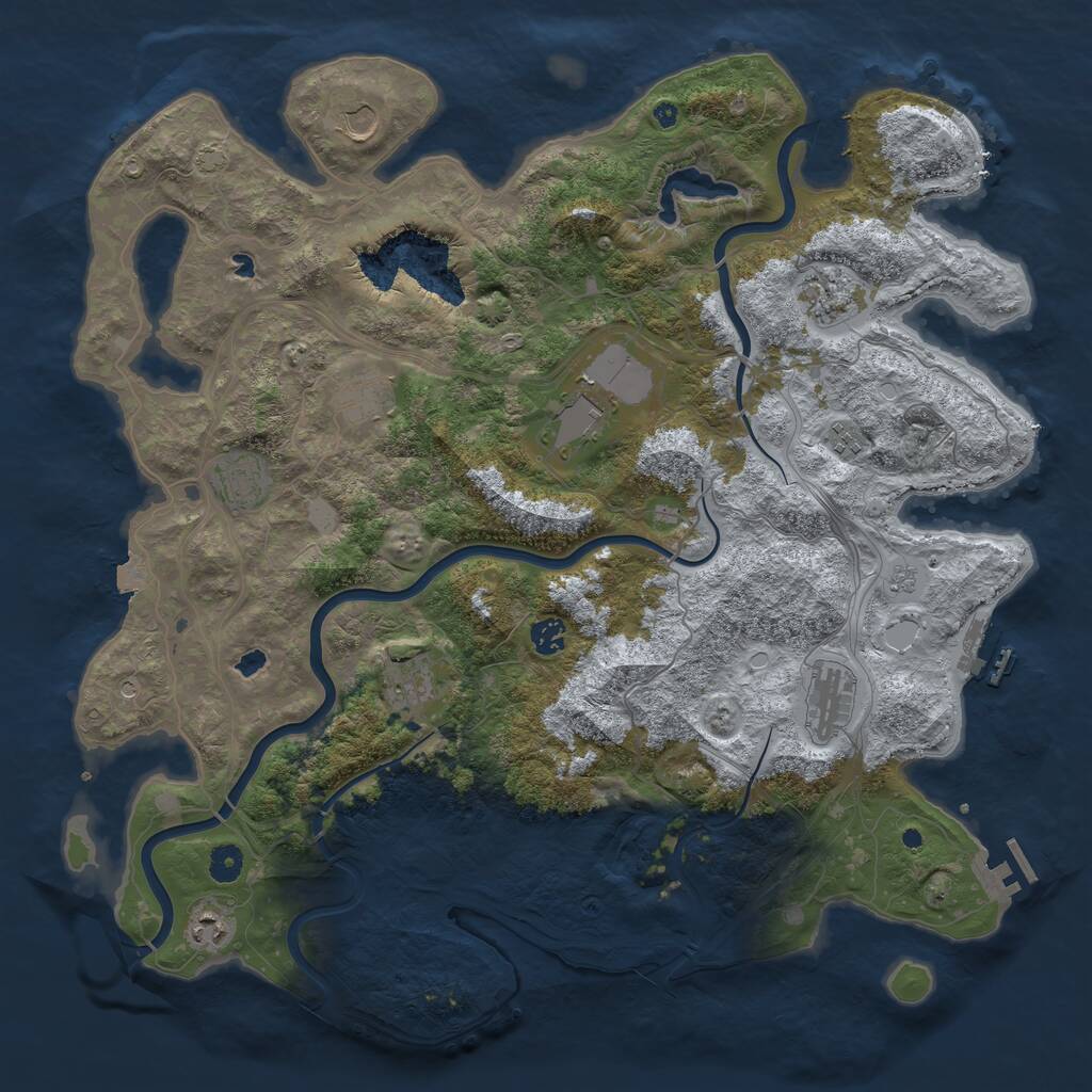Rust Map: Procedural Map, Size: 4500, Seed: 251250491, 16 Monuments