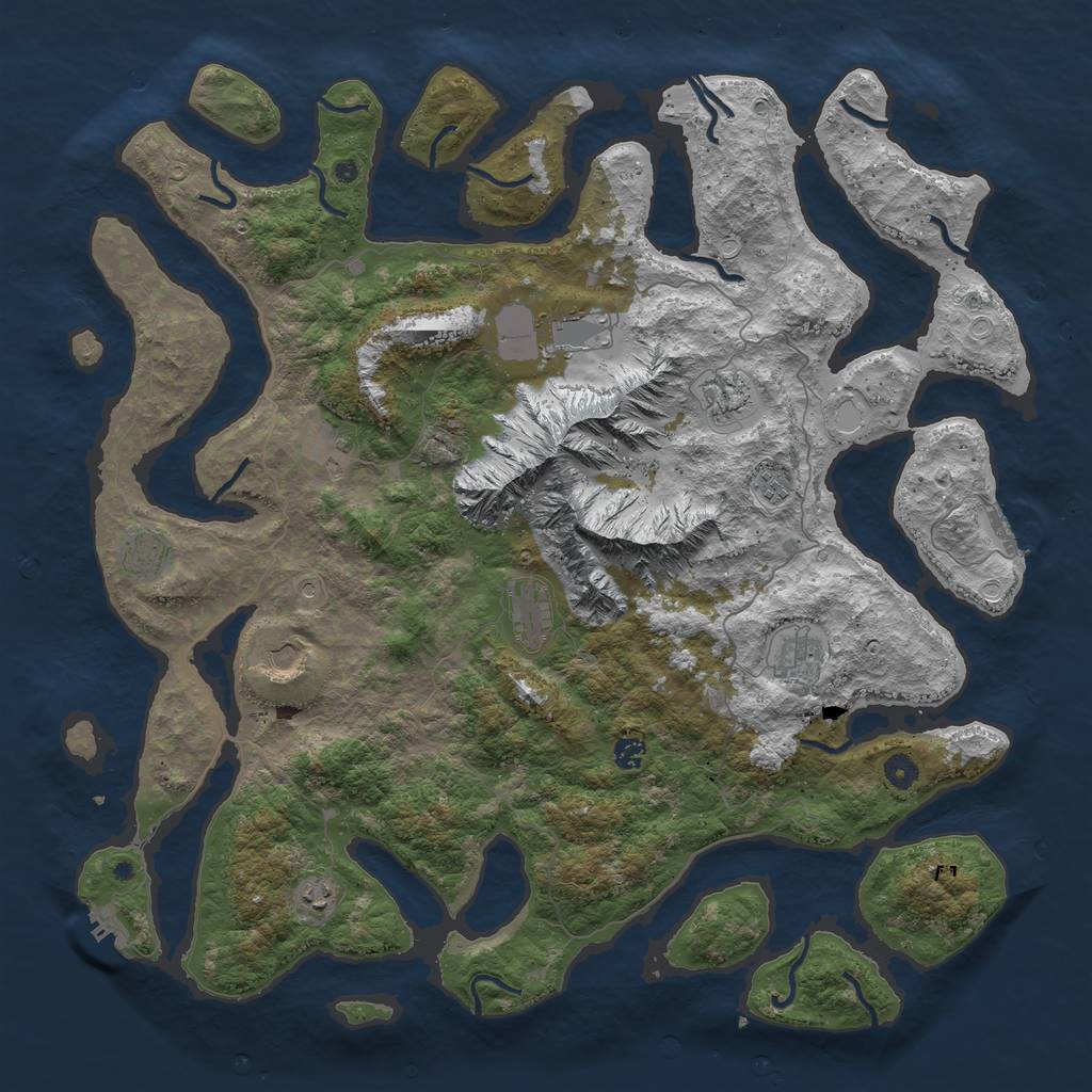 Rust Map: Procedural Map, Size: 5000, Seed: 896134, 21 Monuments