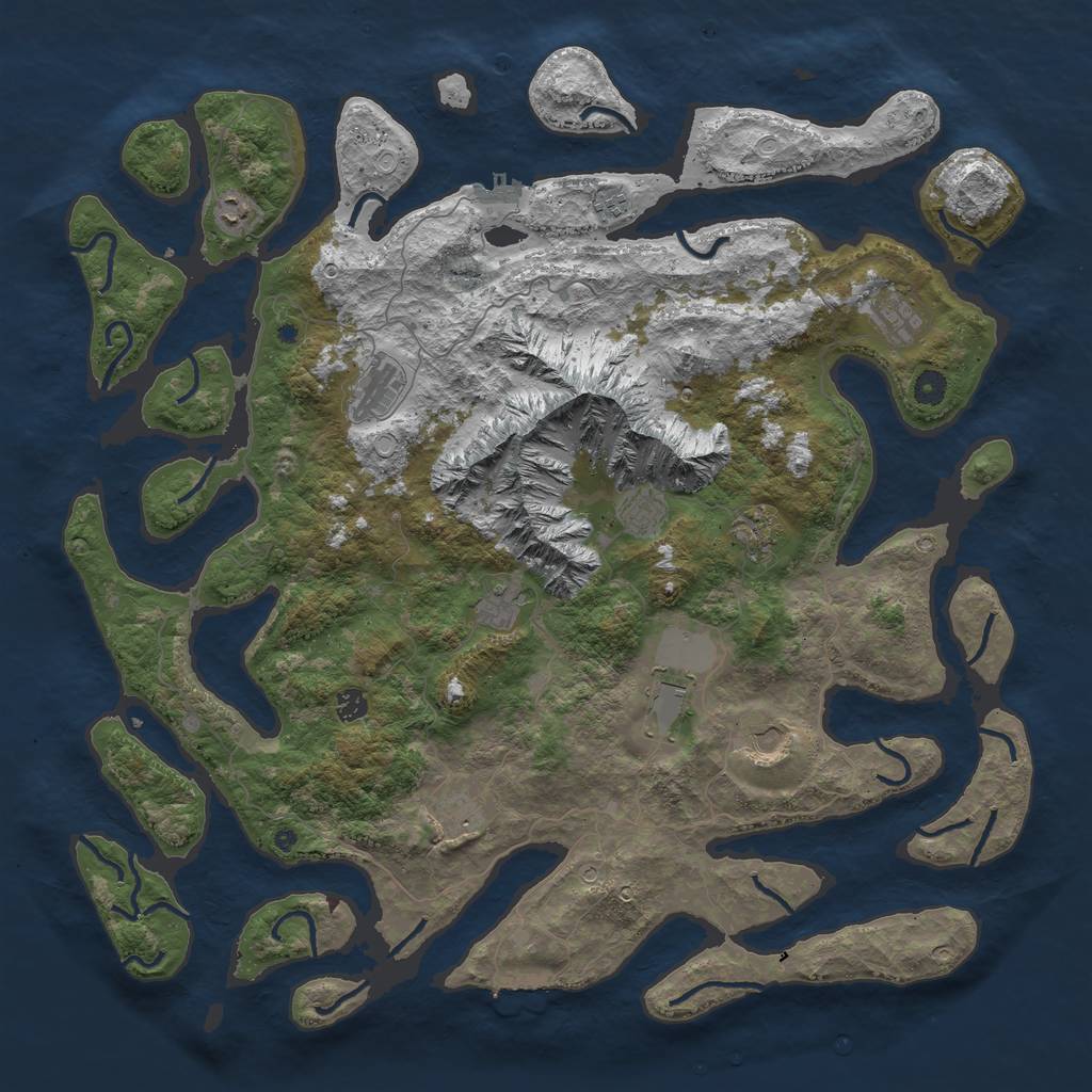 Rust Map: Procedural Map, Size: 5000, Seed: 59427, 22 Monuments