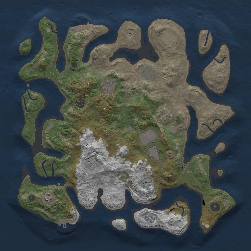 Rust Map: Procedural Map, Size: 4000, Seed: 2094941506, 20 Monuments