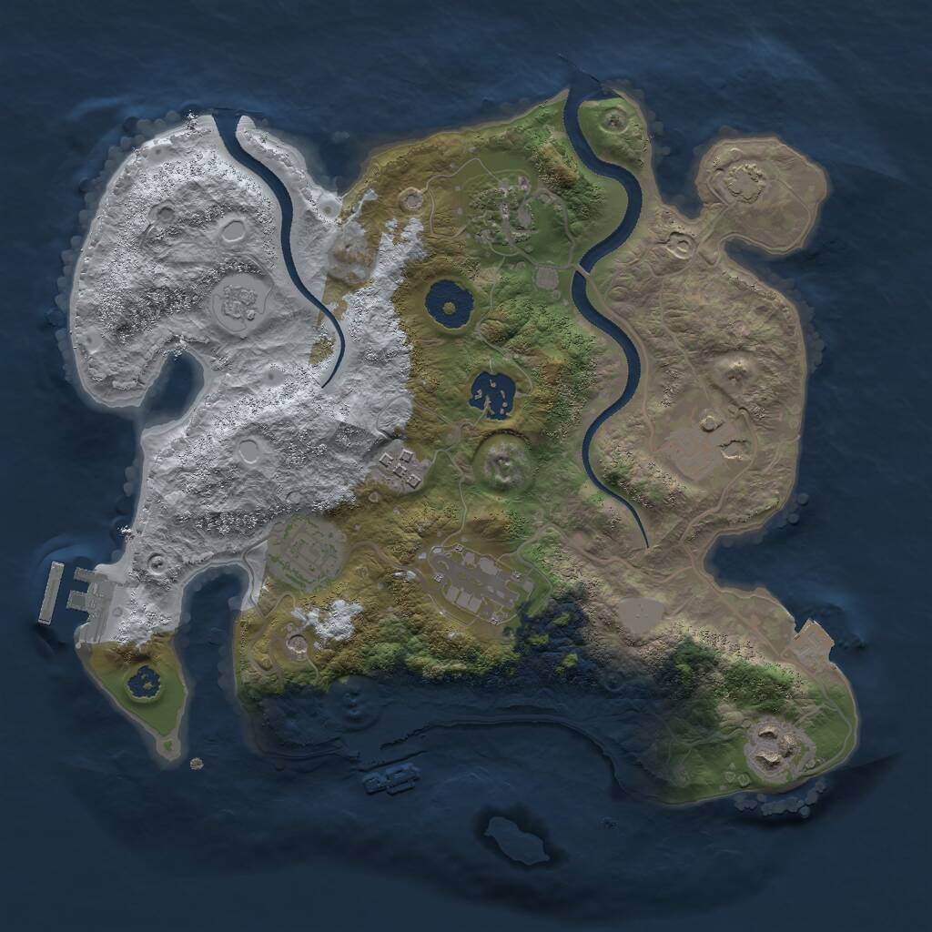 Rust Map: Procedural Map, Size: 3000, Seed: 1559995890, 13 Monuments