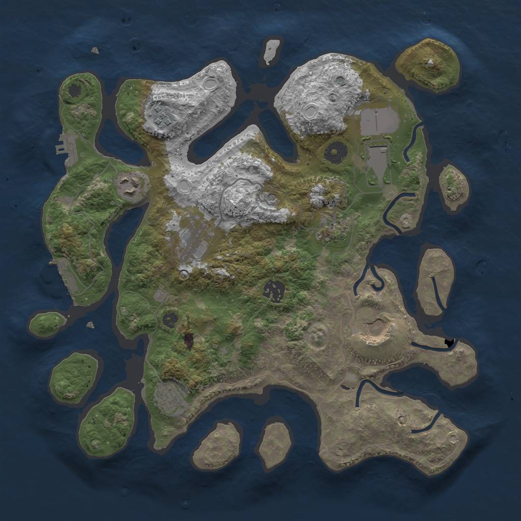 Rust Map: Procedural Map, Size: 3500, Seed: 1647148728, 19 Monuments