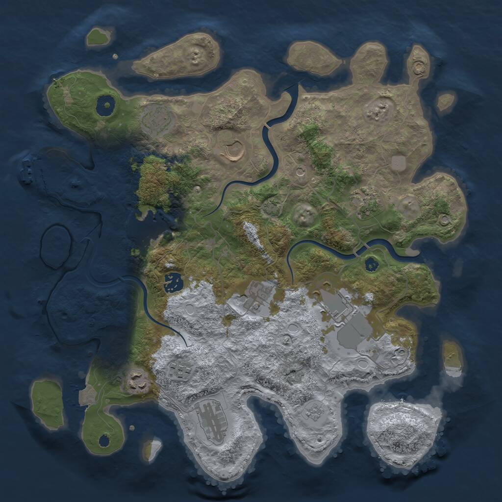 Rust Map: Procedural Map, Size: 3700, Seed: 337588, 15 Monuments