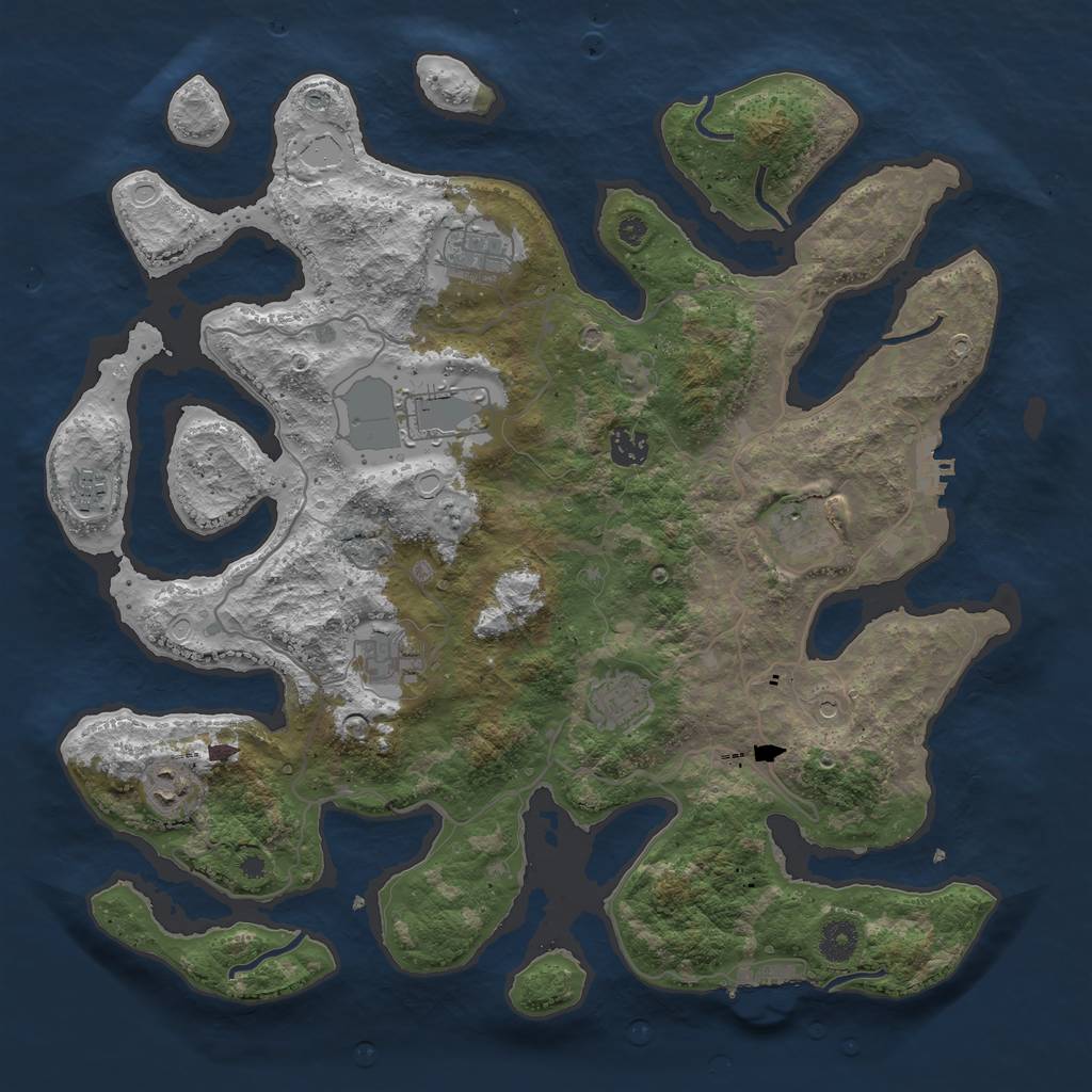 Rust Map: Procedural Map, Size: 4000, Seed: 60418393, 19 Monuments