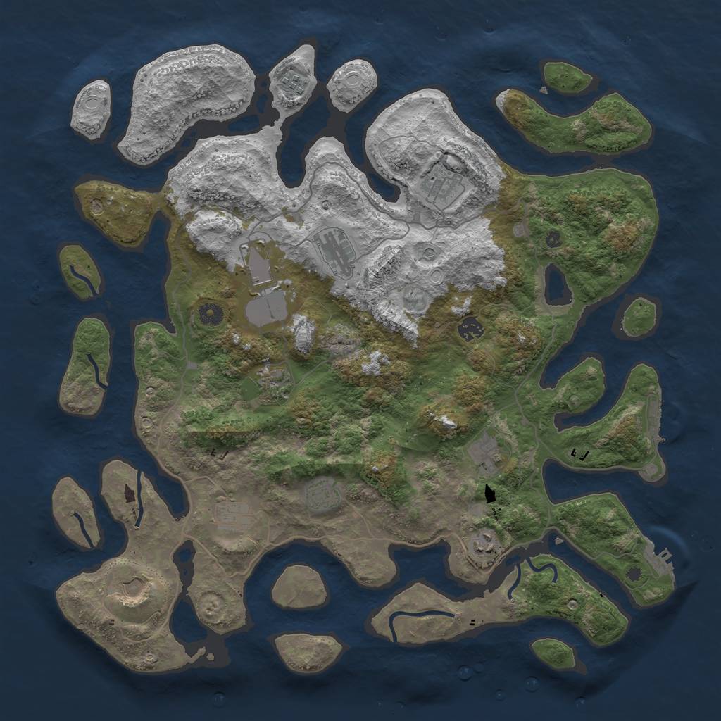 Rust Map: Procedural Map, Size: 4500, Seed: 1310, 22 Monuments