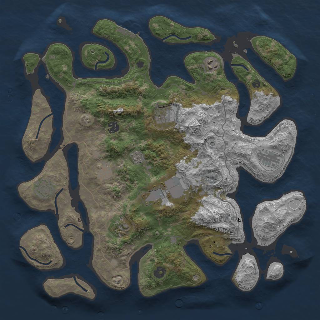 Rust Map: Procedural Map, Size: 4000, Seed: 454556, 19 Monuments