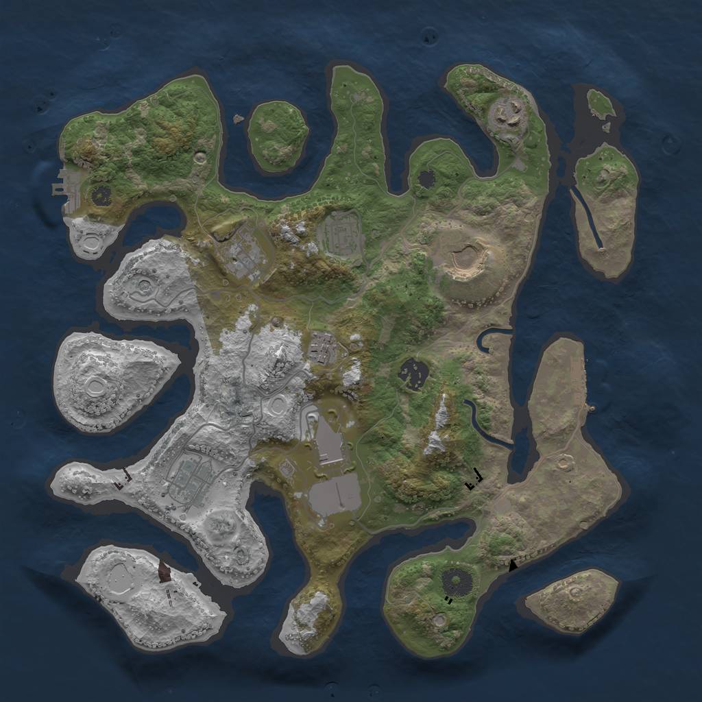 Rust Map: Procedural Map, Size: 3500, Seed: 646089776, 19 Monuments