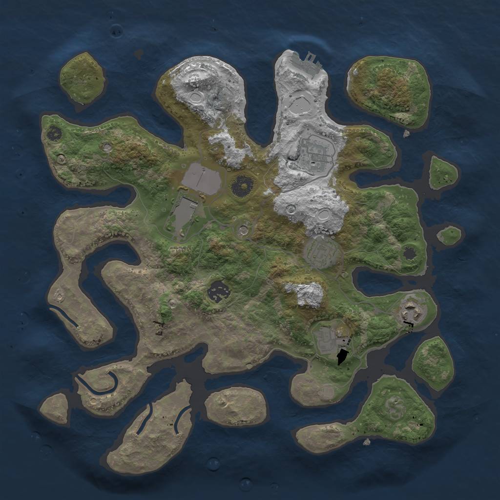 Rust Map: Procedural Map, Size: 3500, Seed: 110821, 16 Monuments