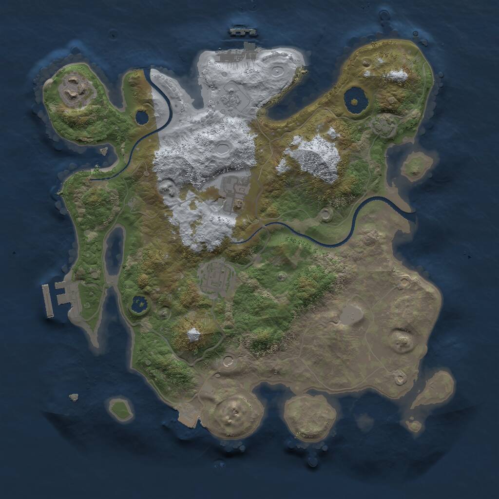 Rust Map: Procedural Map, Size: 3000, Seed: 81818181, 9 Monuments