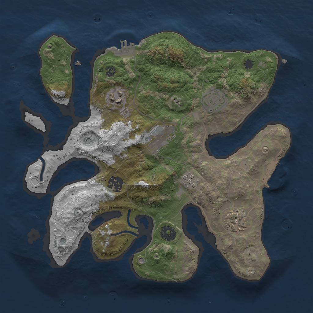 Rust Map: Procedural Map, Size: 3000, Seed: 659106796, 17 Monuments