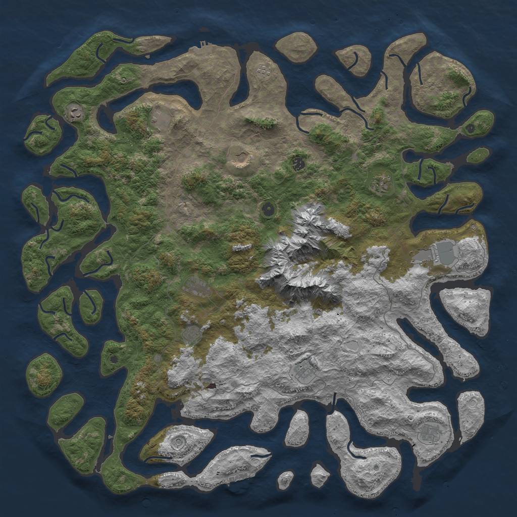 Rust Map: Procedural Map, Size: 6000, Seed: 34518274, 22 Monuments
