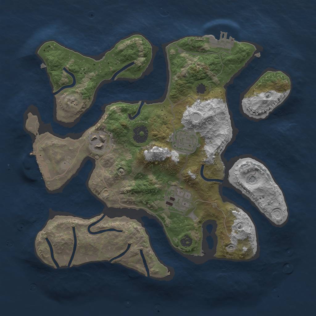Rust Map: Procedural Map, Size: 2800, Seed: 54954870, 14 Monuments