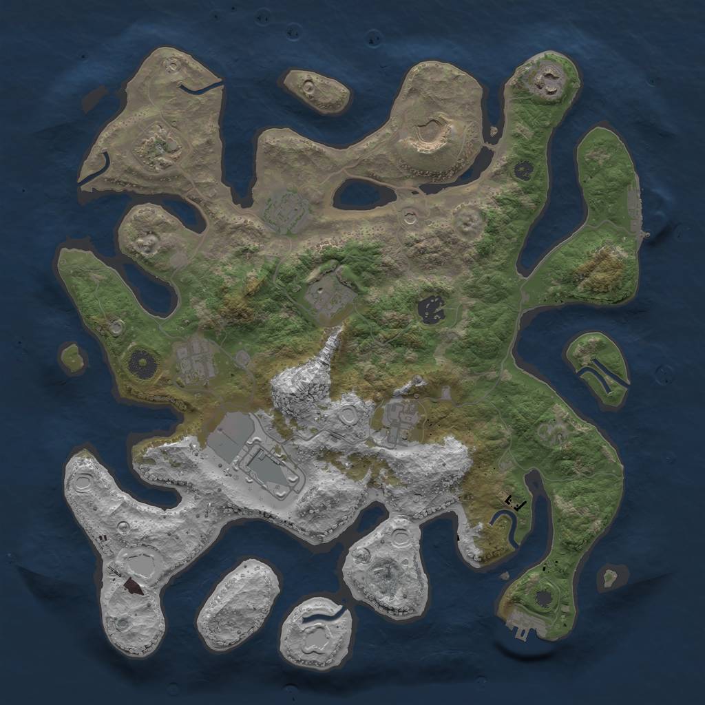 Rust Map: Procedural Map, Size: 3750, Seed: 1223, 20 Monuments