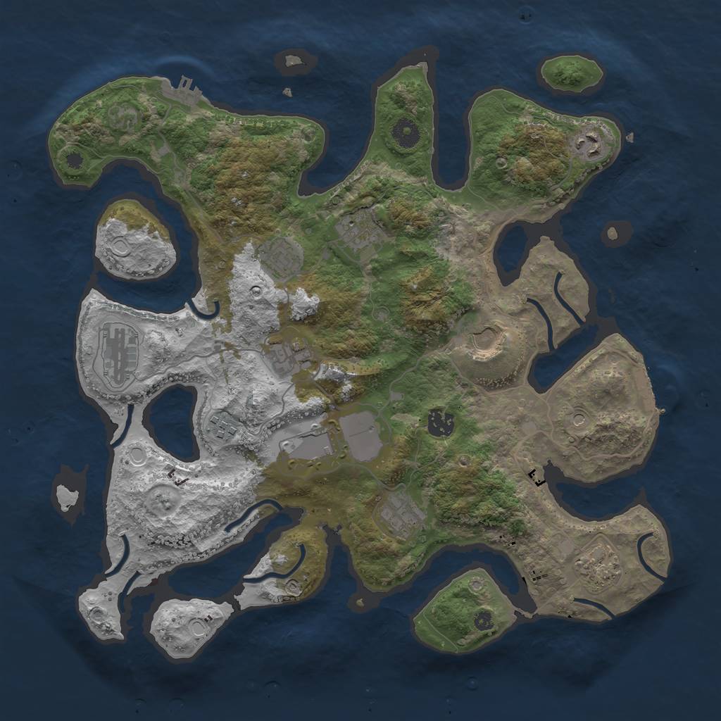 Rust Map: Procedural Map, Size: 3850, Seed: 537519967, 22 Monuments