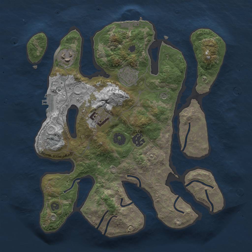 Rust Map: Procedural Map, Size: 3000, Seed: 25952319, 15 Monuments