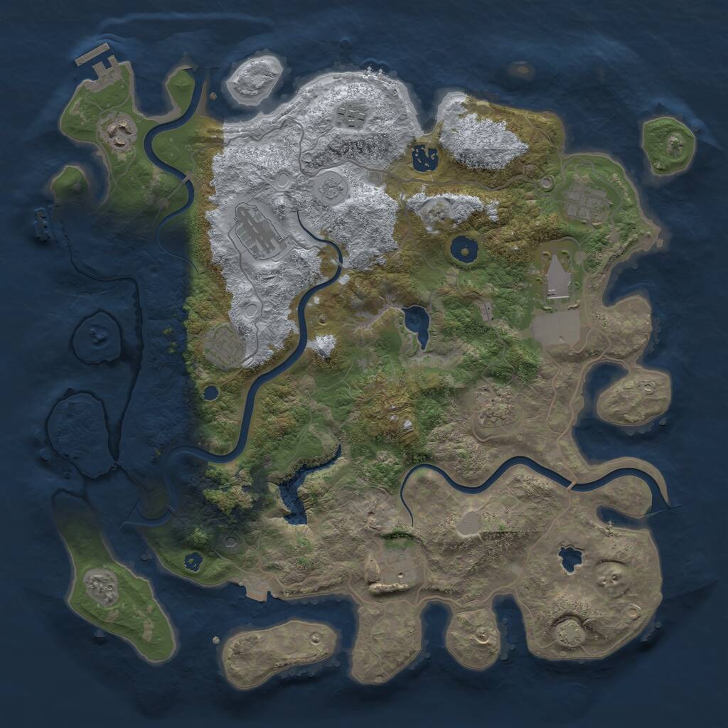 Rust Map: Procedural Map, Size: 4000, Seed: 656435235, 15 Monuments