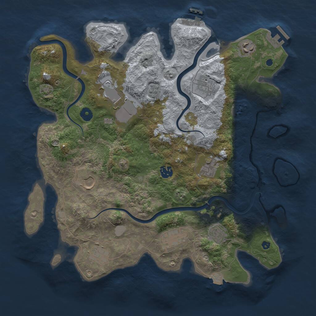 Rust Map: Procedural Map, Size: 3750, Seed: 680963652, 15 Monuments