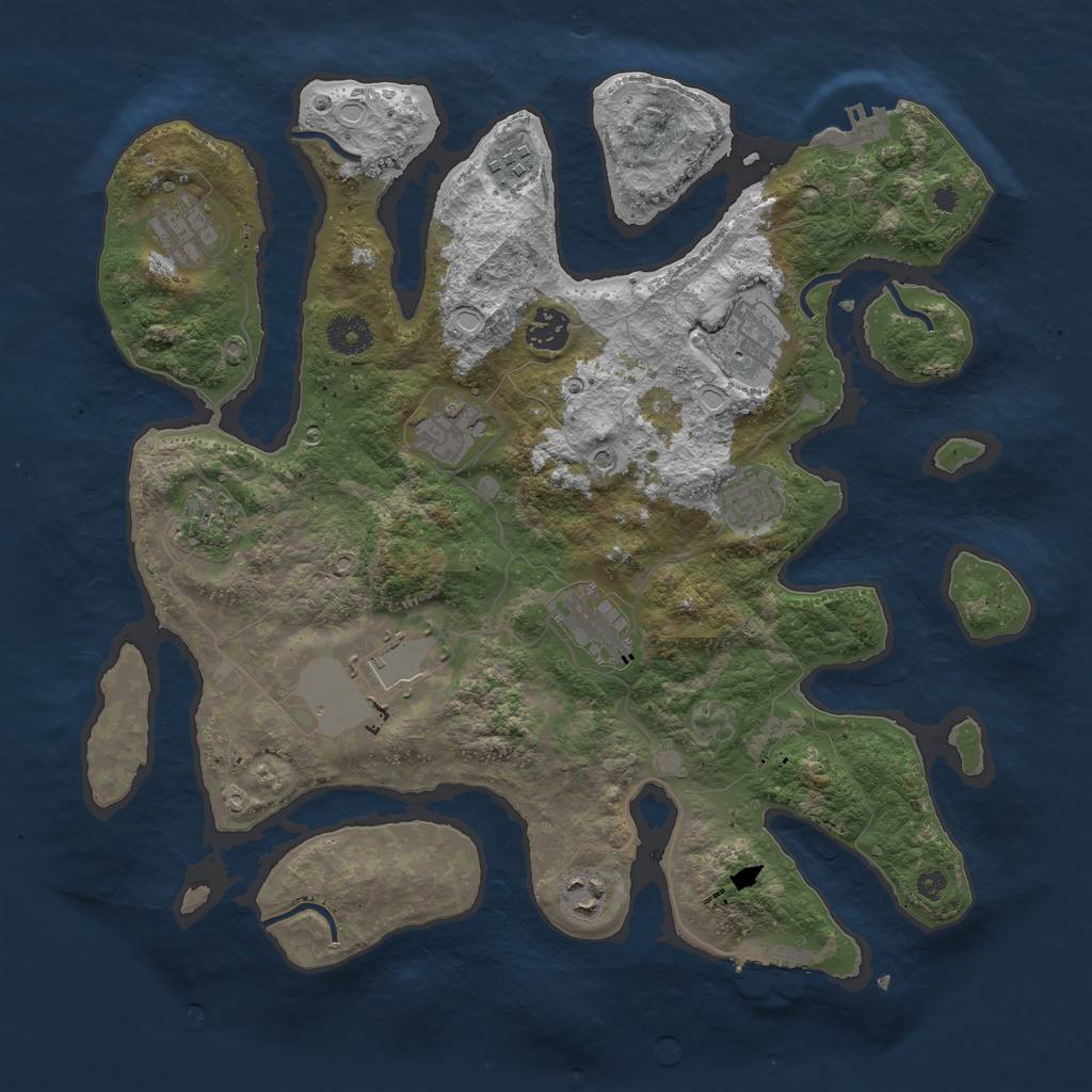 Rust Map: Procedural Map, Size: 3750, Seed: 680963652, 21 Monuments