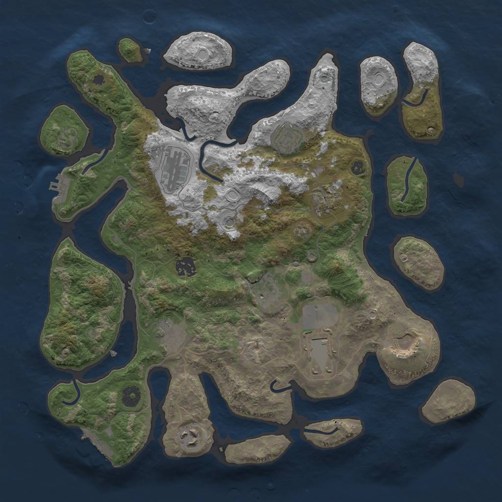 Rust Map: Procedural Map, Size: 3700, Seed: 1673676305, 20 Monuments