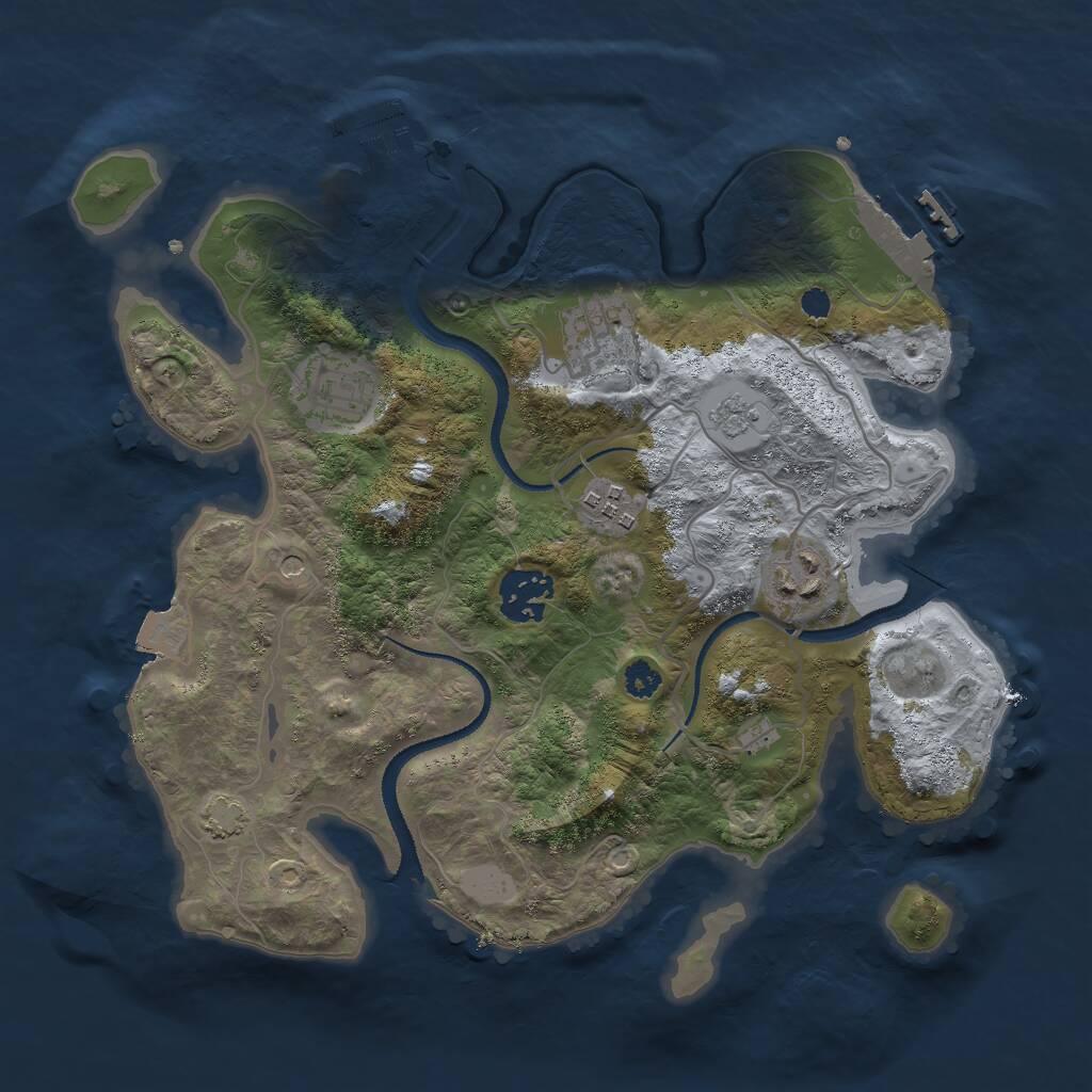 Rust Map: Procedural Map, Size: 3000, Seed: 1167011450, 11 Monuments
