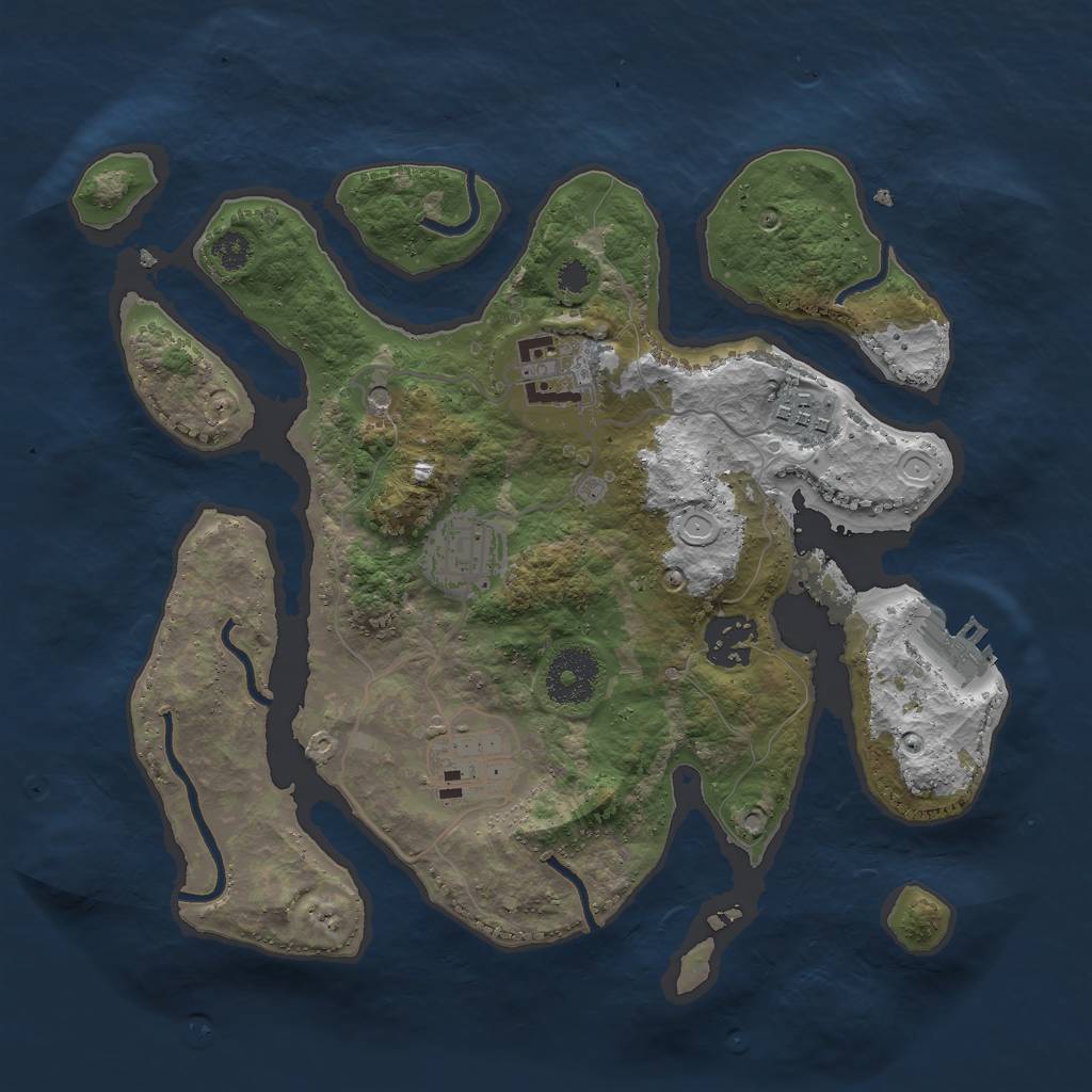 Rust Map: Procedural Map, Size: 3000, Seed: 1167011450, 15 Monuments