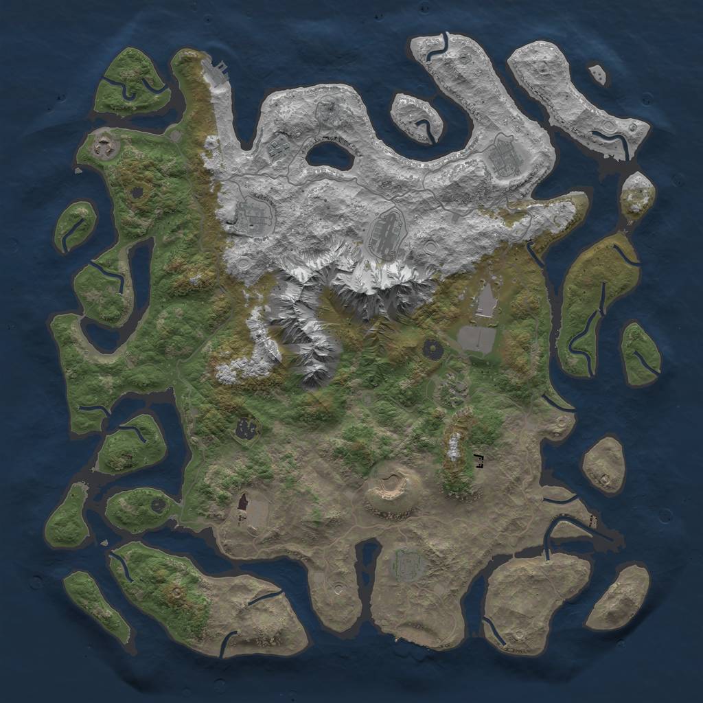 Rust Map: Procedural Map, Size: 5000, Seed: 31245, 22 Monuments