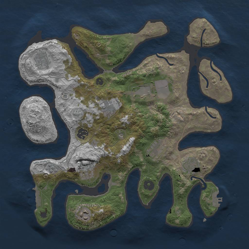 Rust Map: Procedural Map, Size: 3500, Seed: 41101223, 20 Monuments