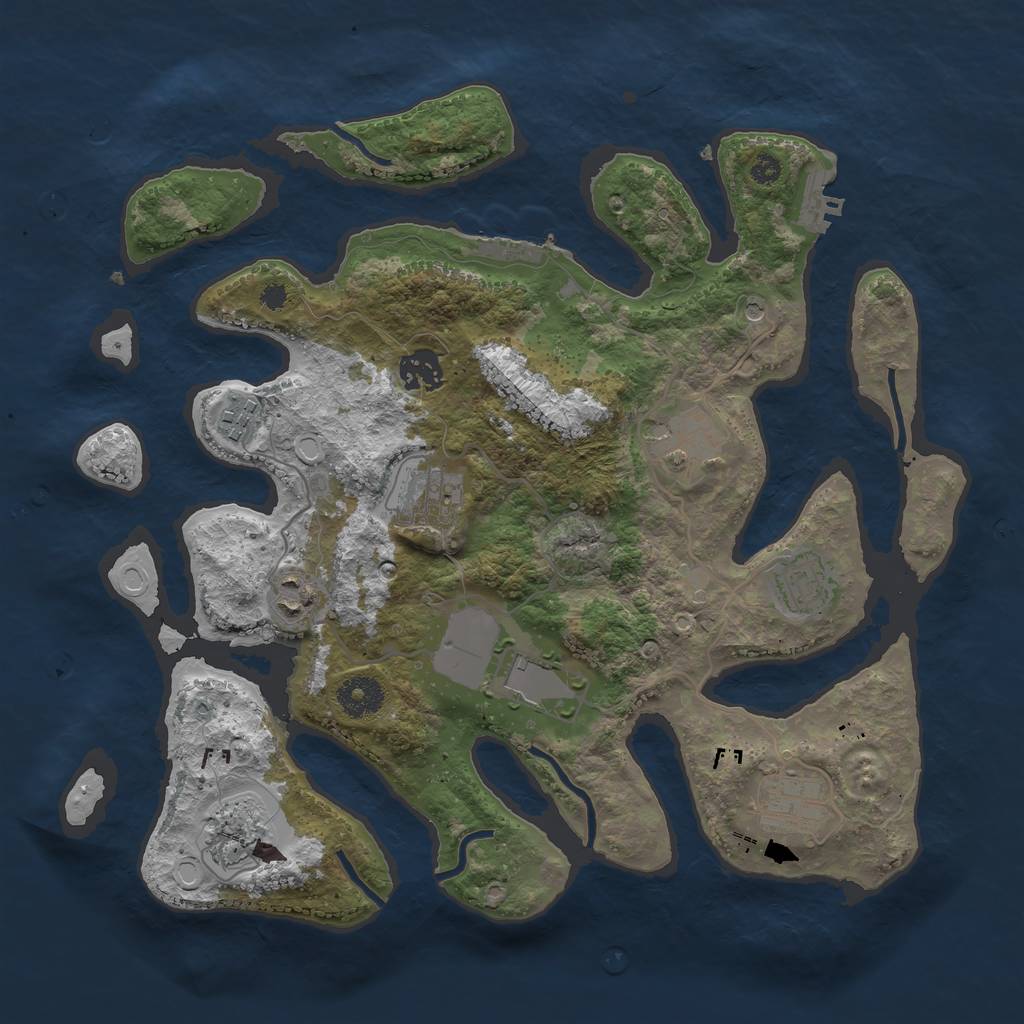 Rust Map: Procedural Map, Size: 3500, Seed: 78943, 20 Monuments