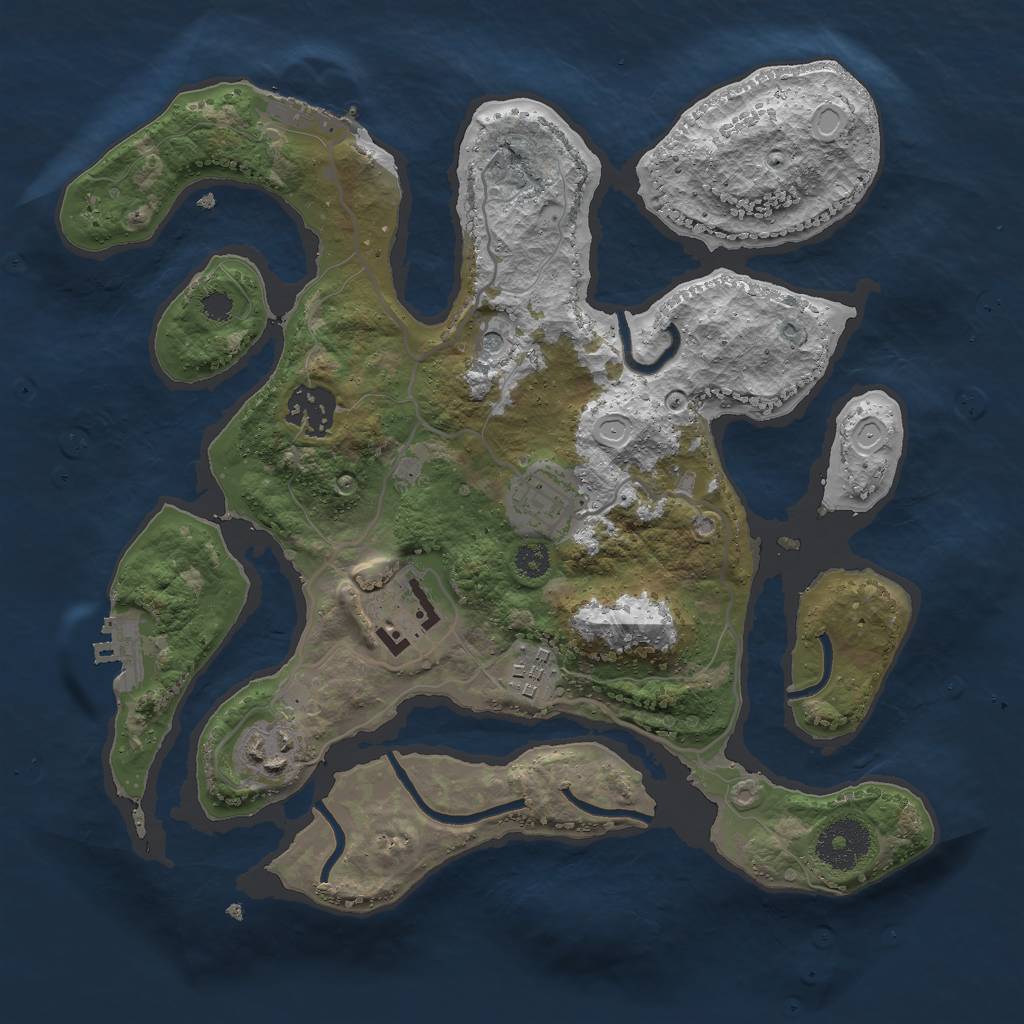 Rust Map: Procedural Map, Size: 3000, Seed: 1463107267, 16 Monuments