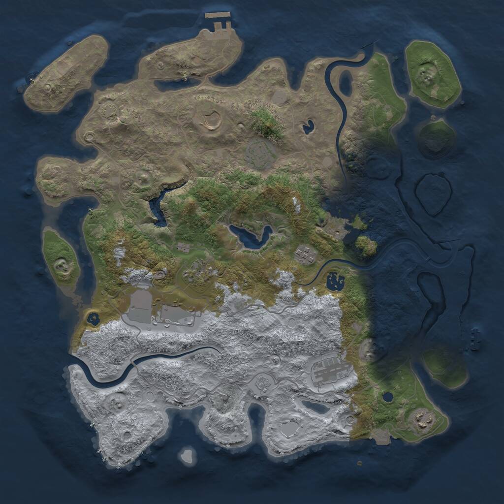 Rust Map: Procedural Map, Size: 4000, Seed: 1870779482, 15 Monuments