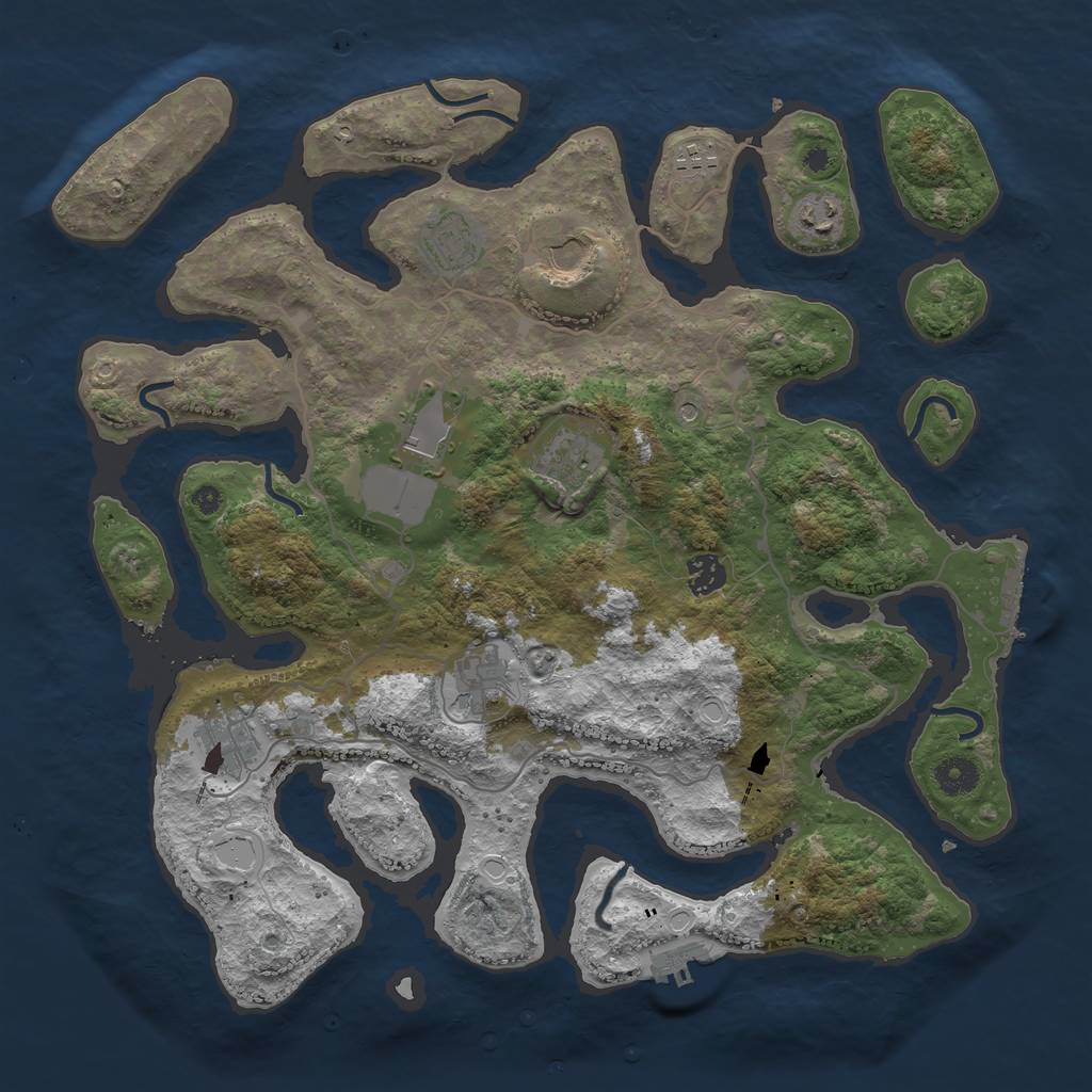 Rust Map: Procedural Map, Size: 4000, Seed: 1870779482, 20 Monuments