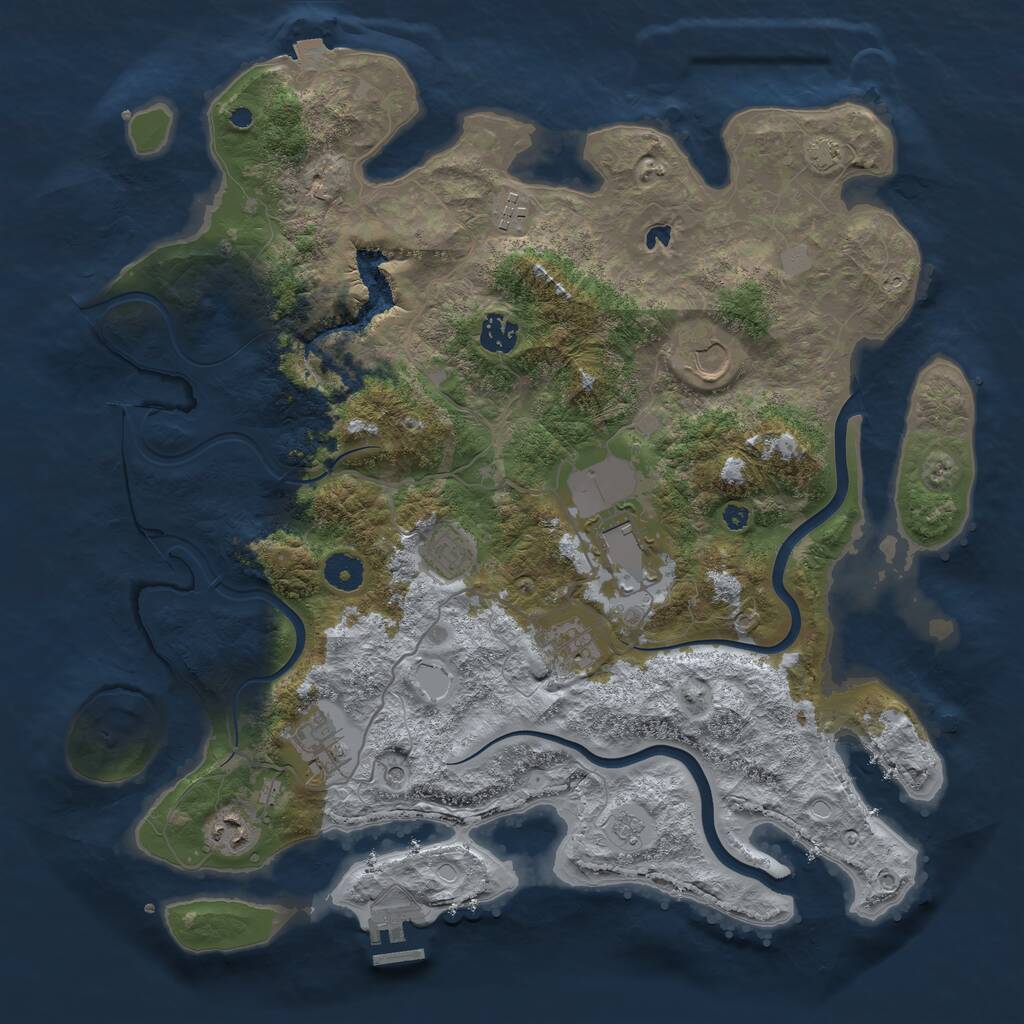 Rust Map: Procedural Map, Size: 4000, Seed: 2304426, 13 Monuments