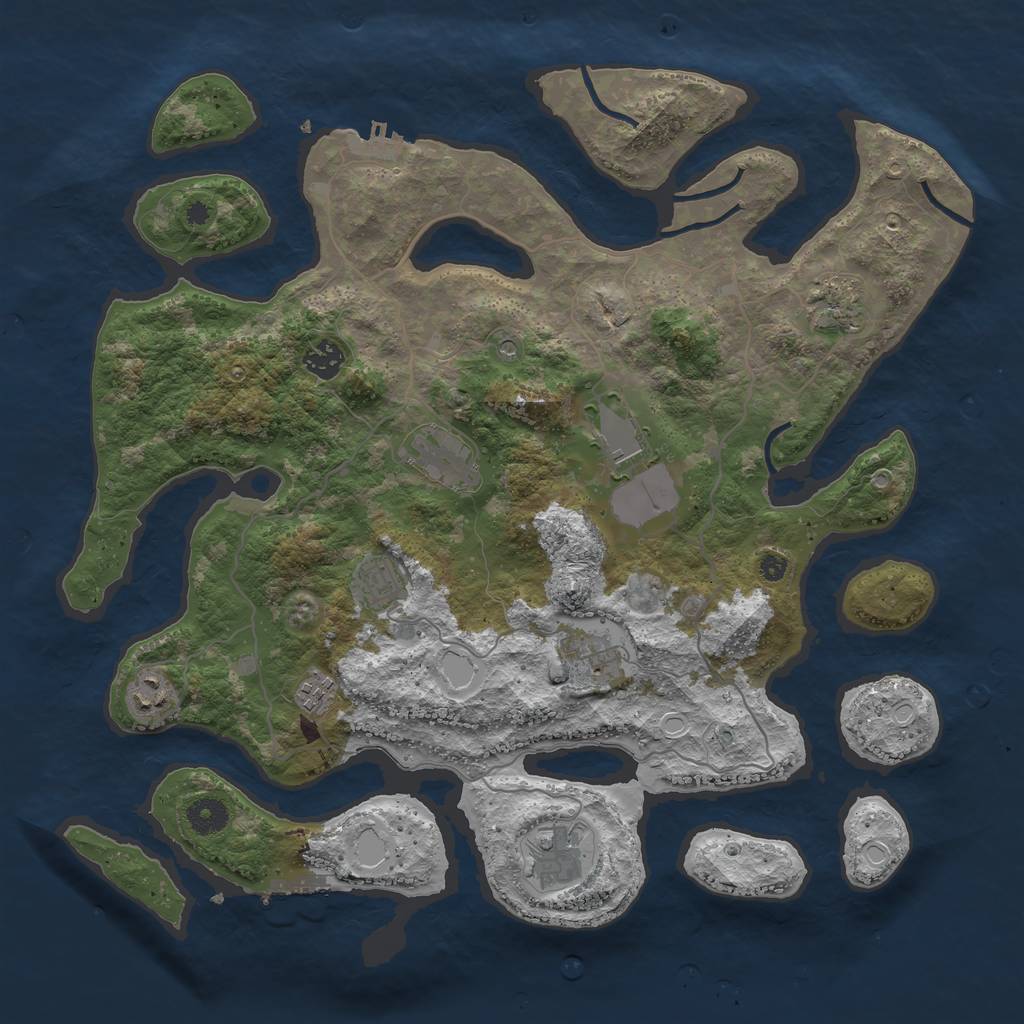 Rust Map: Procedural Map, Size: 4000, Seed: 51273, 20 Monuments