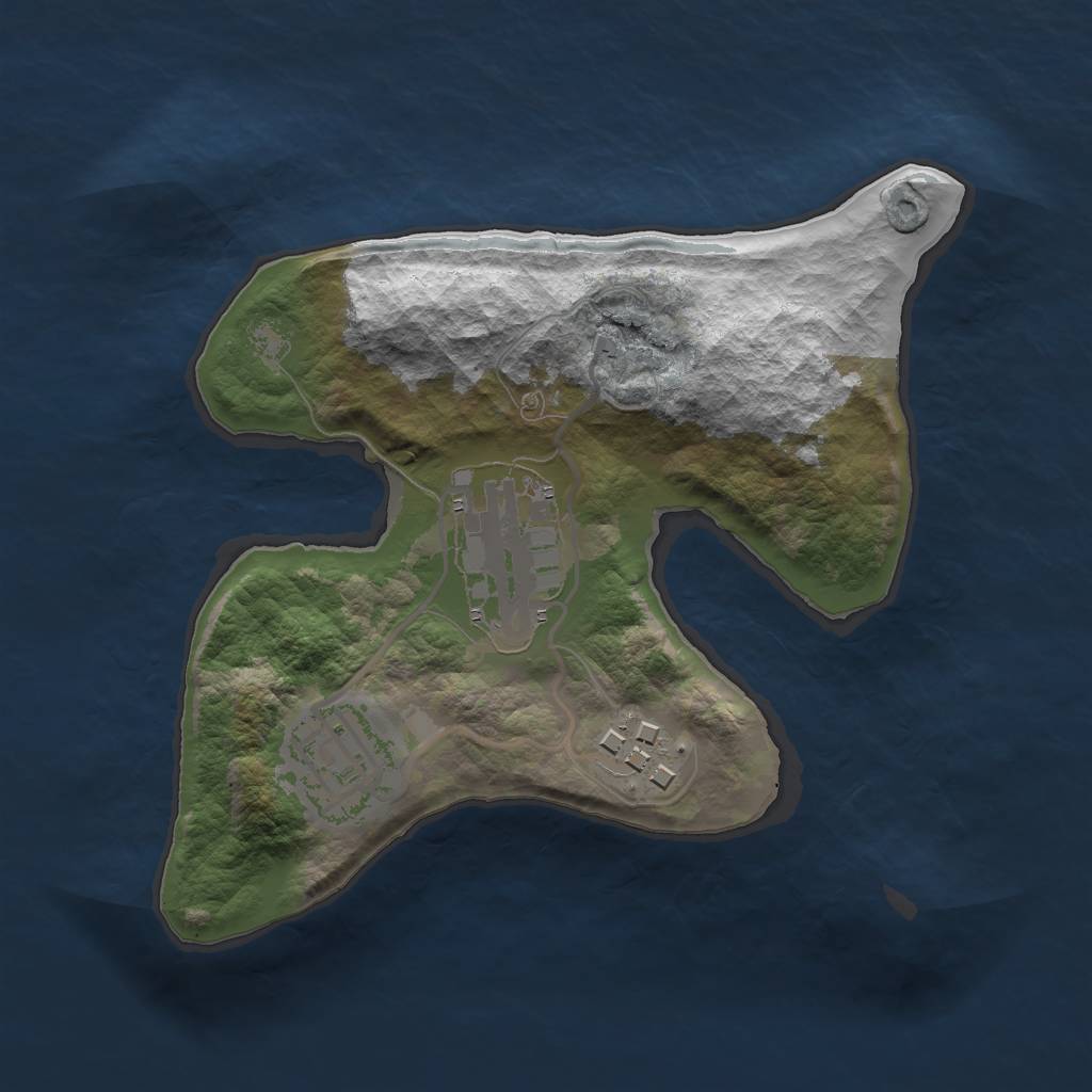 Rust Map: Barren, Size: 2000, Seed: 950, 5 Monuments